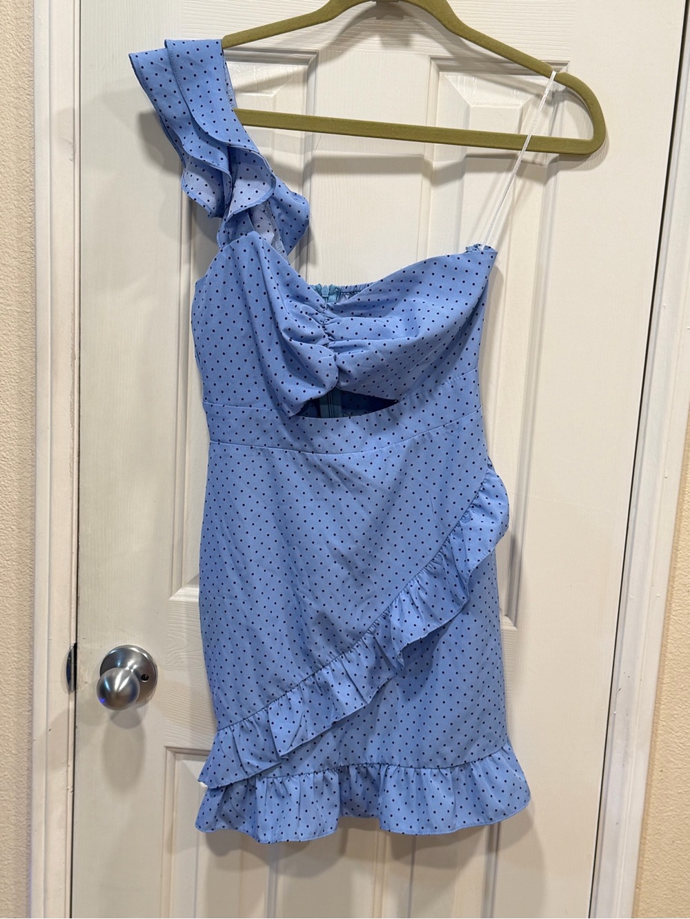 Nasty Gal Light Blue Polka Dot Dress